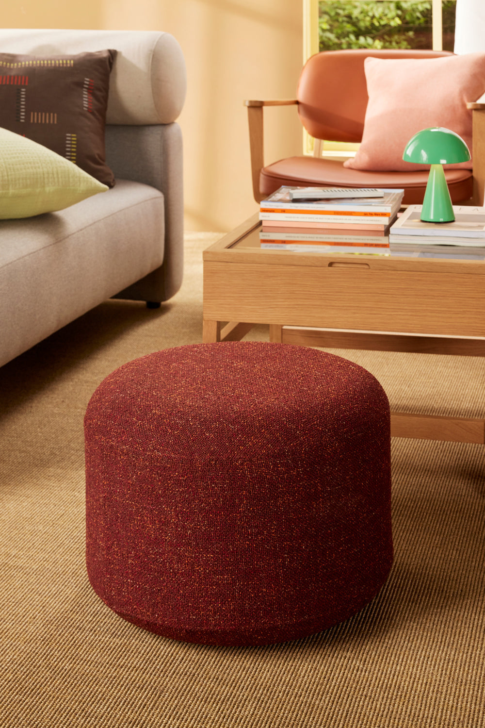 Hübsch Marshmellow Pouf Small, Red