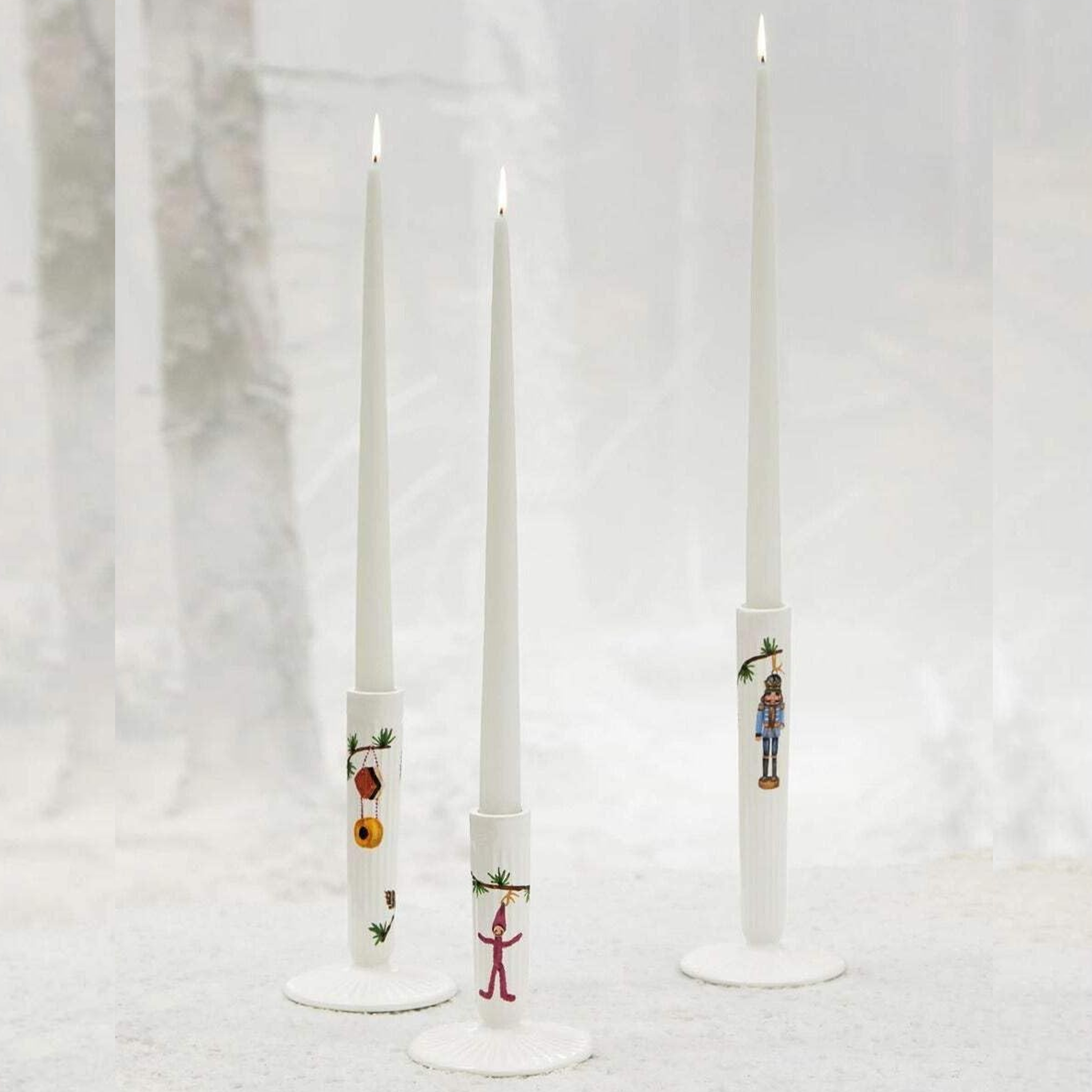 Kähler Hammershøi Christmas Candlestick 20 Cm, White With Decoration