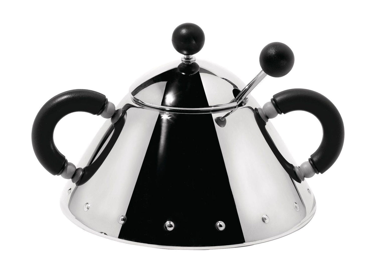 [product_category]-Alessi 9097 Sugar Bowl With Spoon, Black-Alessi-8003299946952-9097 B-ALE-1