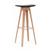 Andersen Furniture Hc1 Bar Stool Oak, Black Leather Seat, H 80cm