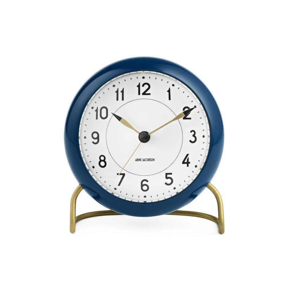 [product_category]-Arne Jacobsen Station Table Clock With Alarm, Petrol-Arne Jacobsen-5709513436782-43678-ARN-6