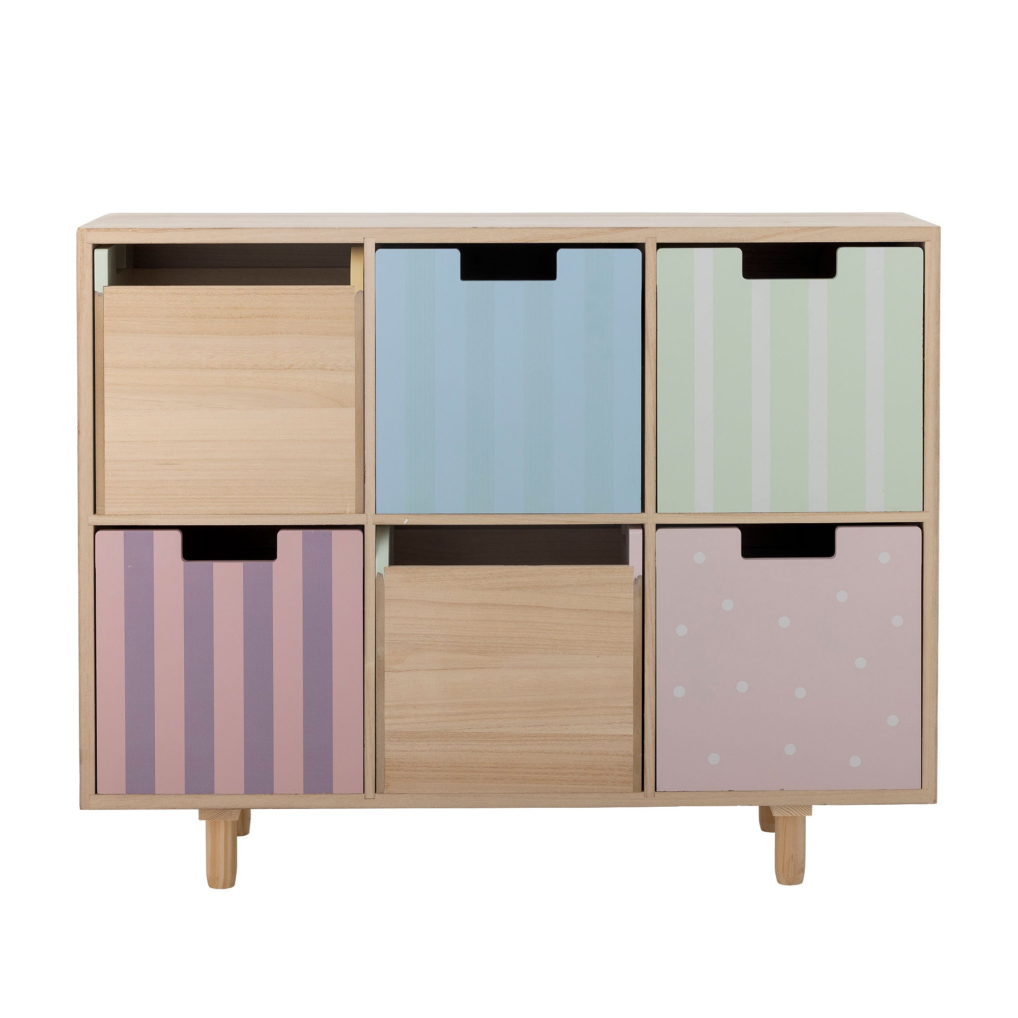 [product_category]-Bloomingville MINI Calle Bookcase w/Drawers, Nature, Paulownia-Bloomingville MINI-5711173332694-82062343-BLO-5