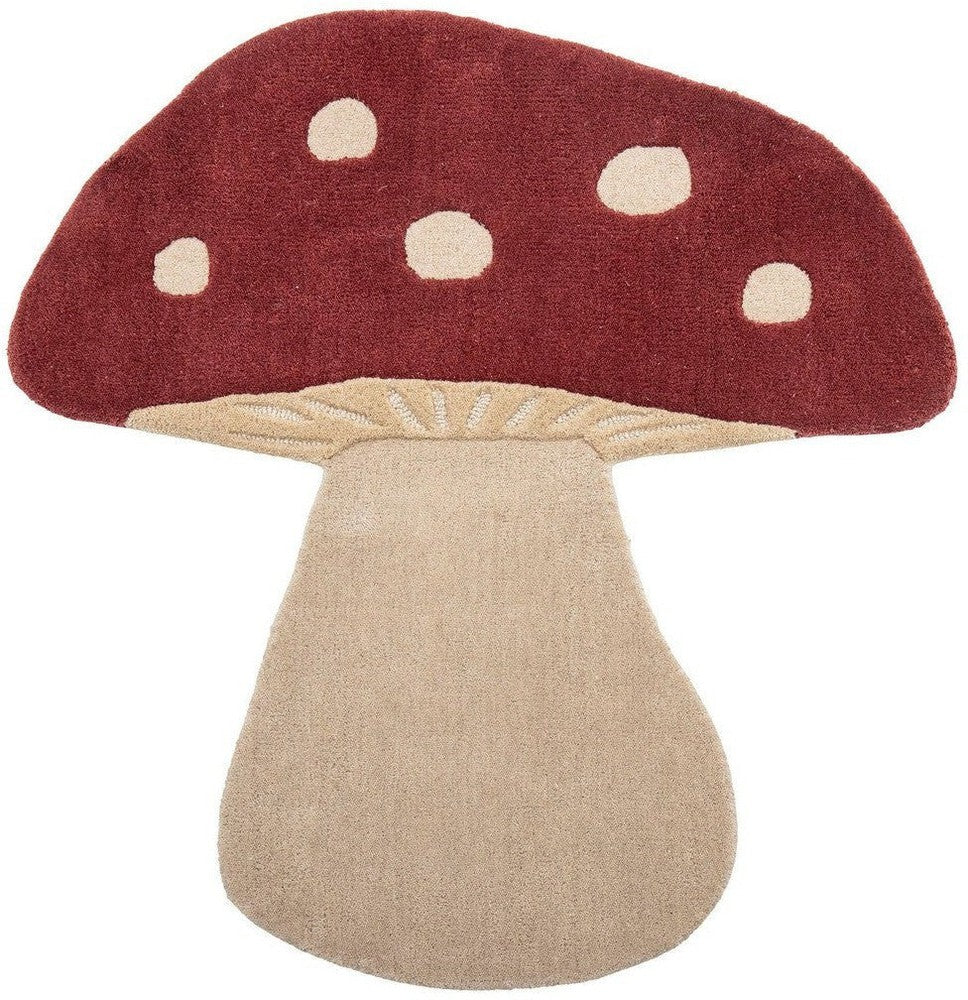 [product_category]-Bloomingville MINI Mushroom Rug, Red, Wool-Bloomingville MINI-5711173313617-82058403-BLO-1