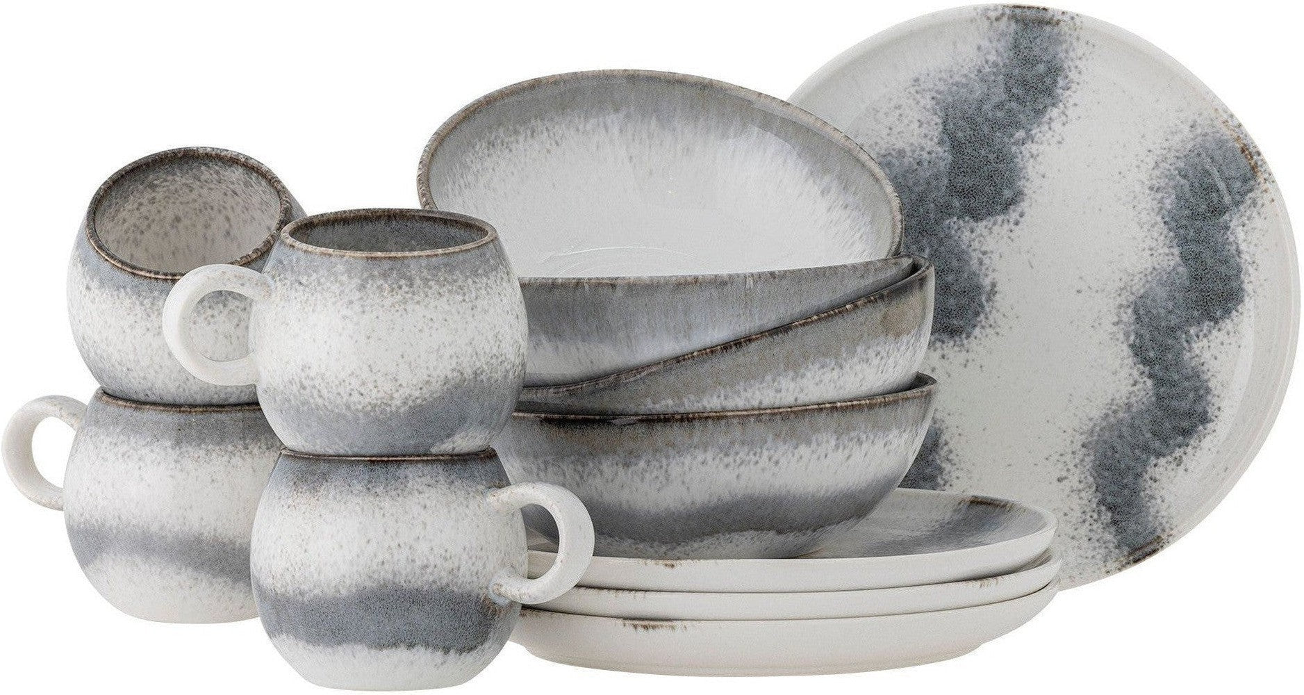 [product_category]-Bloomingville Paula Breakfast Set, Grey, Stoneware-Bloomingville-5711173335732-82061530-BLO-1