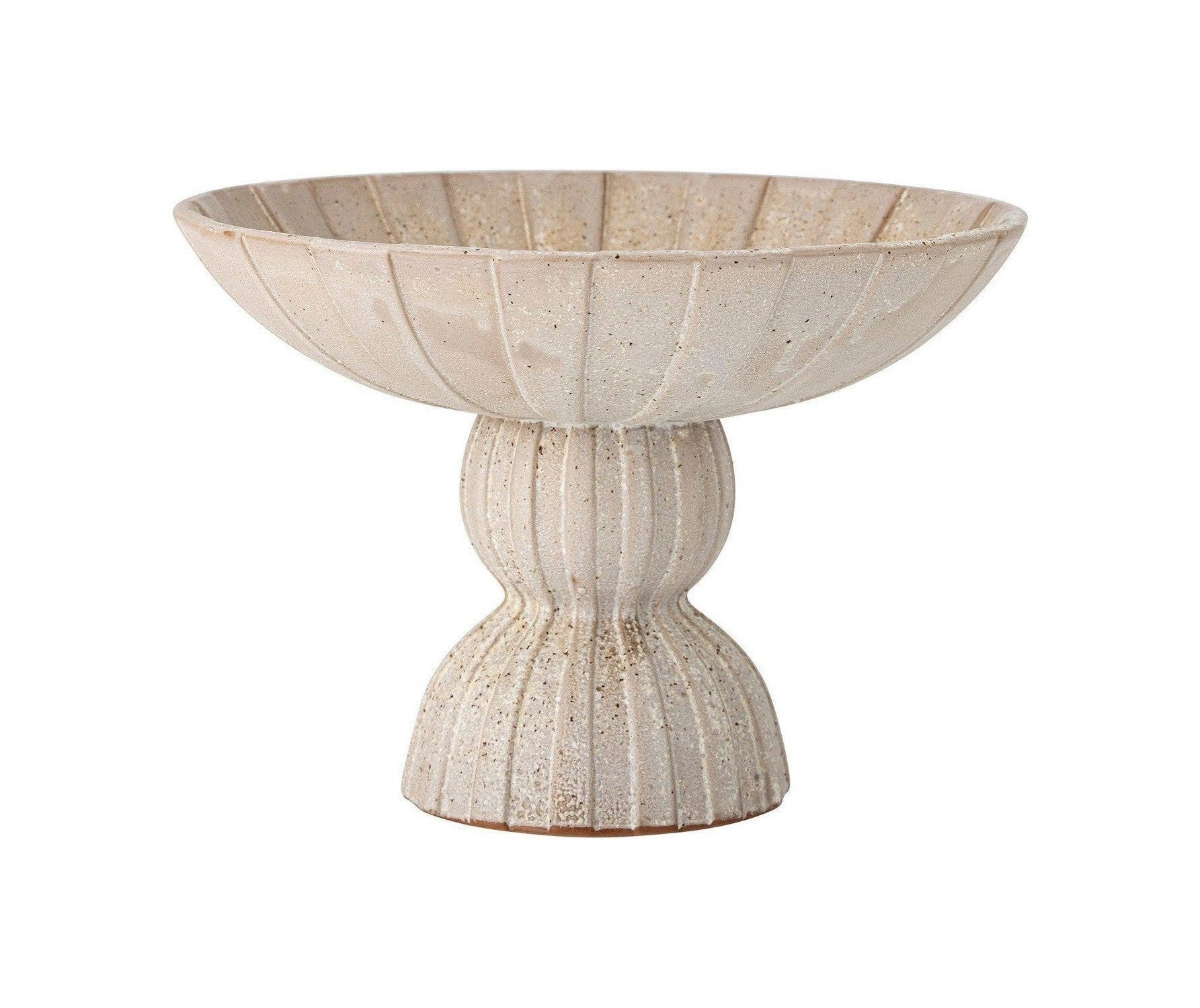 [product_category]-Bloomingville Satya Pedestal Bowl, Nature, Stoneware-Bloomingville-5711173314829-82058395-BLO-1