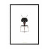 Brainchild Ant Classic Poster, Frame In Black Lacquered Wood A5, White Background