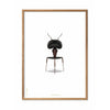 Brainchild Ant Classic Poster, Frame Made Of Light Wood 70x100 Cm, White Background