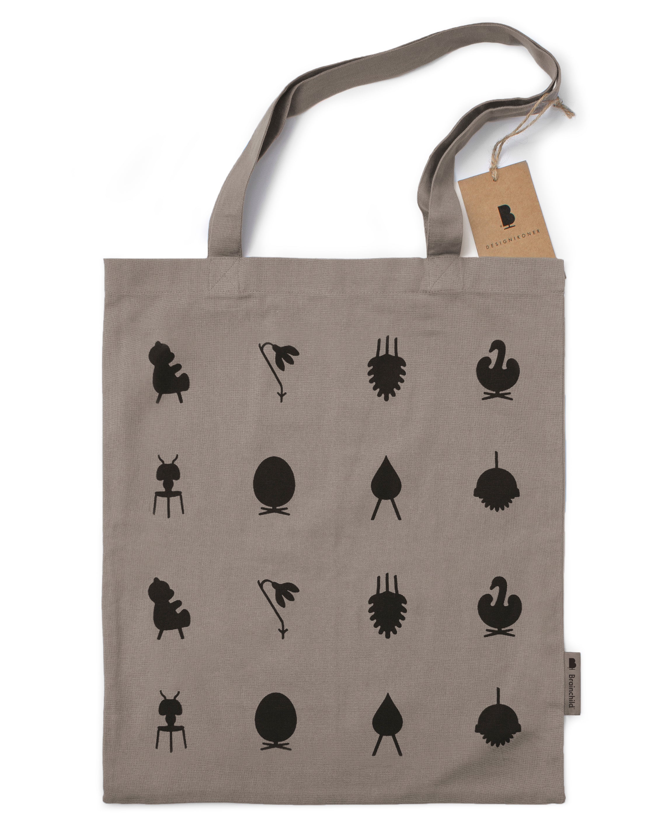 [product_category]-Brainchild Design Icons Carrying Bag, Light Grey-Brainchild-5713713527348-7001-BRA-1