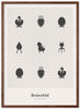  Design Icons Poster Frame Made Of Dark Wood A5 Light Grey