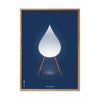  Drop Classic Poster Light Wood Frame A5 Dark Blue Background