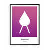  Drop Design Icon Poster Frame Made Of Black Lacquered Wood 50 X70 Cm Purple