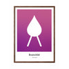  Drop Design Icon Poster Frame Made Of Dark Wood 50 X70 Cm Purple