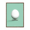  Egg Classic Poster Dark Wood Frame A5 Mint Green Background