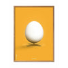  Egg Classic Poster Frame Made Of Light Wood 30x40 Cm Yellow Background