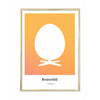  Egg Design Icon Poster Brass Frame 30 X40 Cm Yellow