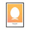  Egg Design Icon Poster Frame Made Of Black Lacquered Wood 50x70 Cm Yellow