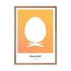  Egg Design Icon Poster Frame Made Of Light Wood 70 X100 Cm Yellow