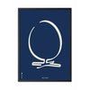  Egg Line Poster Frame In Black Lacquered Wood 30x40 Cm Blue Background