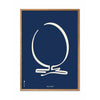  Egg Line Poster Frame Made Of Light Wood 30x40 Cm Blue Background