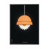 Brainchild Flowerpot Classic Poster, Frame In Black Lacquered Wood 30x40 Cm, Black Background