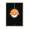 Brainchild Flowerpot Classic Poster, Frame Made Of Light Wood 50x70 Cm, Black Background