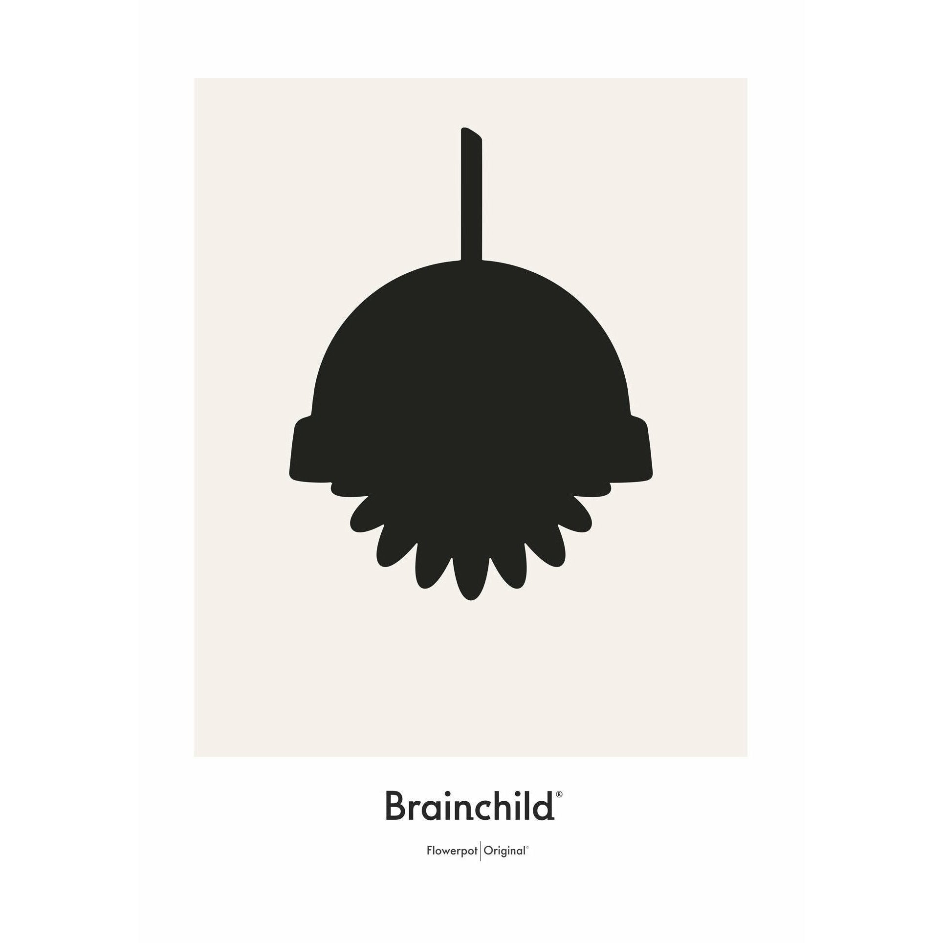 [product_category]-Brainchild Flowerpot Design Icon Poster Without Frame 50 X70 Cm, Grey-Brainchild-IG-81003-BRA-1