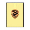  Pine Cone Classic Poster Frame In Black Lacquered Wood 30x40 Cm Yellow Background