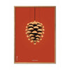  Pine Cone Classic Poster Frame Made Of Light Wood 50x70 Cm Red Background