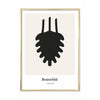  Pine Cone Design Icon Poster Brass Coloured Frame 70 X100 Cm Grey