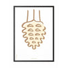  Pine Cone Line Poster Frame In Black Lacquered Wood 70x100 Cm White Background