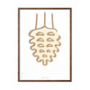  Pine Cone Line Poster Frame Made Of Dark Wood 50x70 Cm White Background