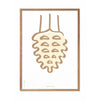  Pine Cone Line Poster Frame Made Of Light Wood 70x100 Cm White Background