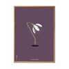  Snowdrop Classic Poster Frame Made Of Light Wood 30x40 Cm Purple Background