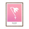  Snowdrop Design Icon Poster Dark Wood Frame A5 Pink