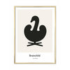  Swan Design Icon Poster Brass Frame 50 X70 Cm Grey