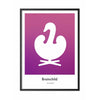  Swan Design Icon Poster Frame In Black Lacquered Wood A5 Purple