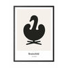  Swan Design Icon Poster Frame Made Of Black Lacquered Wood 50x70 Cm Grey