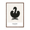  Swan Design Icon Poster Frame Made Of Dark Wood 30 X40 Cm Grey