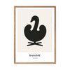  Swan Design Icon Poster Frame Made Of Light Wood 70 X100 Cm Grey