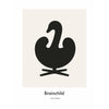  Swan Design Icon Poster Without Frame A5 Grey