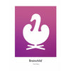  Swan Design Icon Poster Without Frame A5 Purple