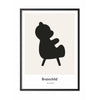  Teddy Bear Design Icon Poster Frame Made Of Black Lacquered Wood 50 X70 Cm Grey