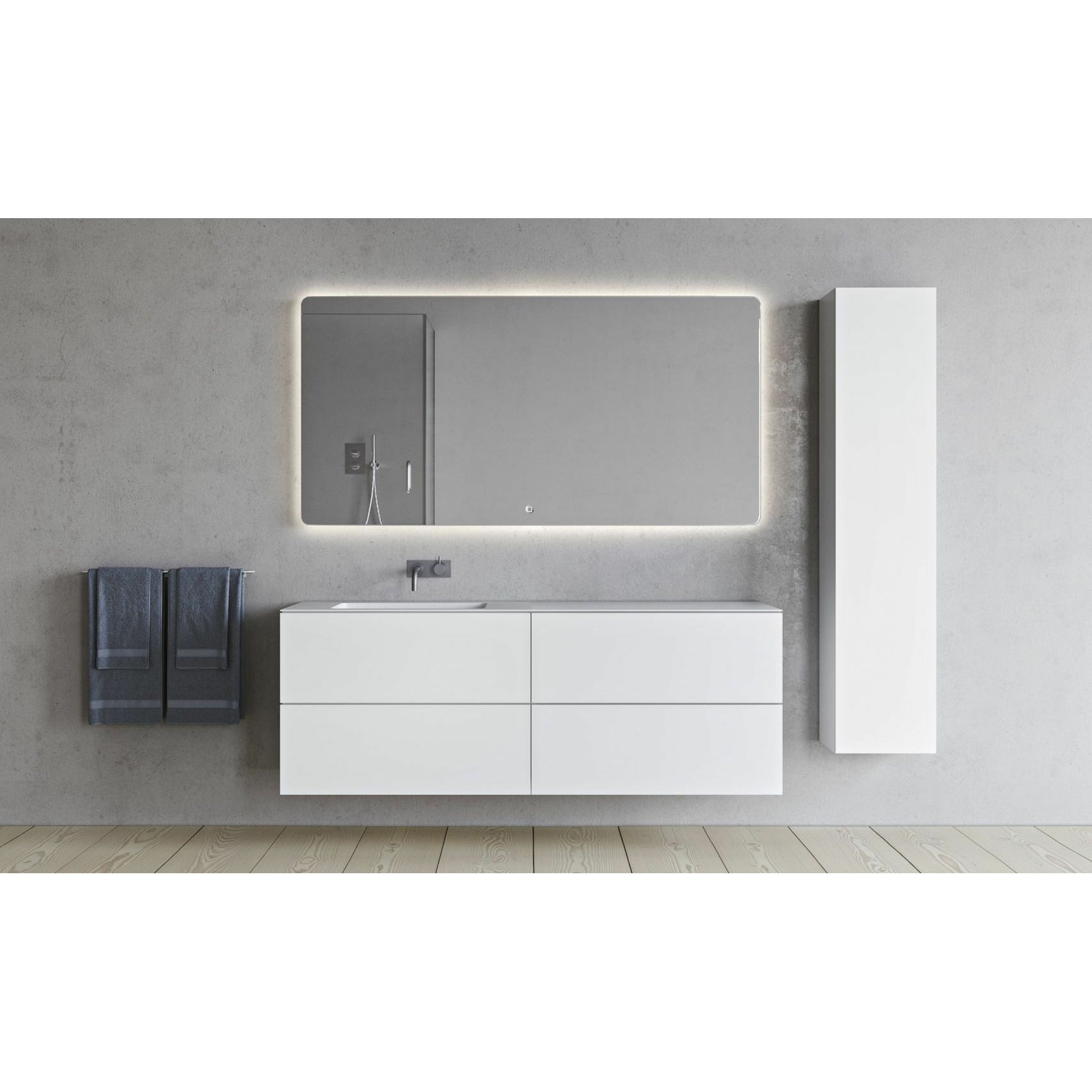 [product_category]-Copenhagen Bath Sq2 Double Cabinet With Left Sink, L160 Cm-Copenhagen Bath-5700300101708-30010170-COP-4