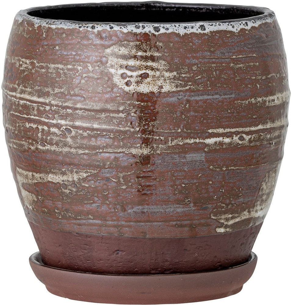 [product_category]-Creative Collection Calla Flowerpot w/Saucer, Brown, Stoneware-Creative Collection-5711173269235-82052449-BLO-1