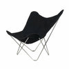 Cuero Cotton Canvas Mariposa Chair, Black With Chrome Frame