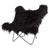 Cuero Iceland Mariposa Butterfly Chair, Wild Black/Black