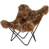 Cuero Iceland Mariposa Butterfly Chair, Wild Brown/Black