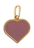 Design Letters Enamel Pendant Big Heart Gold, Dusty Purple