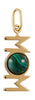 Design Letters Great Mom Pendant 18k Gold Plated, Malachite Green