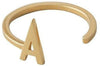 Design Letters Letter Ring A Z, 18k Gold Plated, A